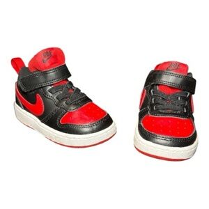 Nike Court Borough Low 2 Toddler Sneakers Size 5 Red Black